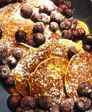 Bananplättar med blåbär